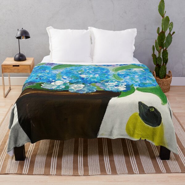 Item preview, Blue Hydrangeas And Yellow Bird Painting designed and sold by concettaellis.