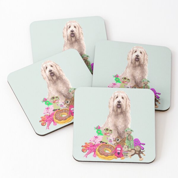 Item preview, Merlin the Groodle / Goldendoodle with his Chew Crew designed and sold by Dawn  Dudek.