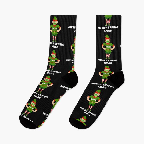Item preview, Merry Effing Xmas Mad Masked Elf Covid Christmas 2020 designed and sold by StudioTina.