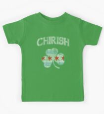 Chirish Flag of Chicago Shamrock Kids Tee