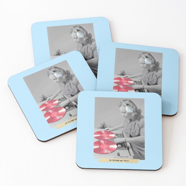 Item preview, In Techno We Trust 90s Rave Music Funny Vintage Photography Blue designed and sold by Sunny Collections.