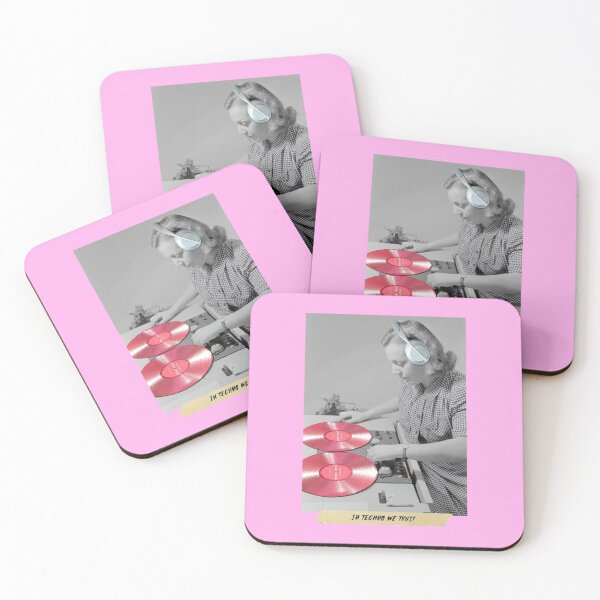 Item preview, In Techno We Trust 90s Rave Music Funny Vintage Photography Pink designed and sold by Sunny Collections.
