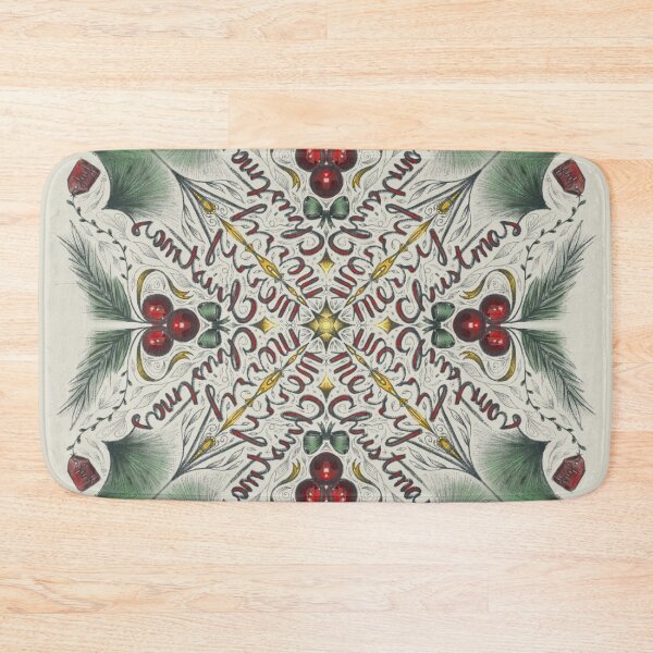 Item preview, Merry Christmas mandala (grey) designed and sold by Illustrated Word, Co..