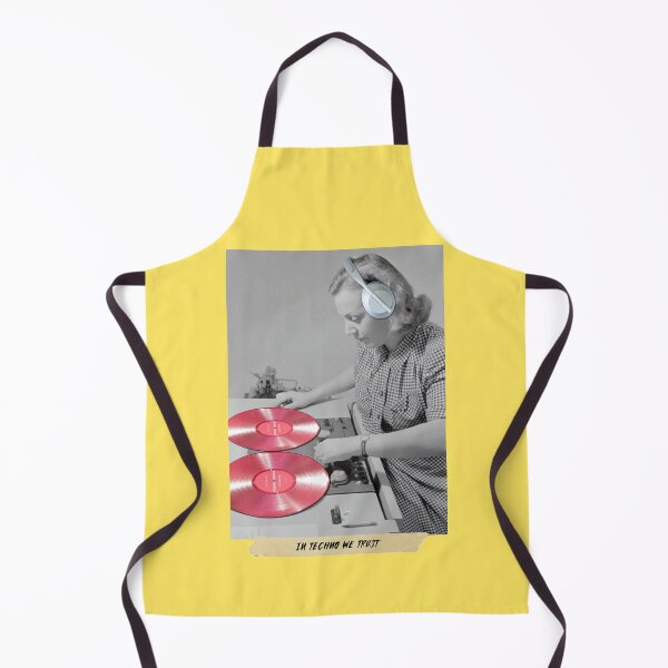 Item preview, In Techno We Trust 90s Rave Music Funny Vintage Photography Yellow designed and sold by Sunny Collections.