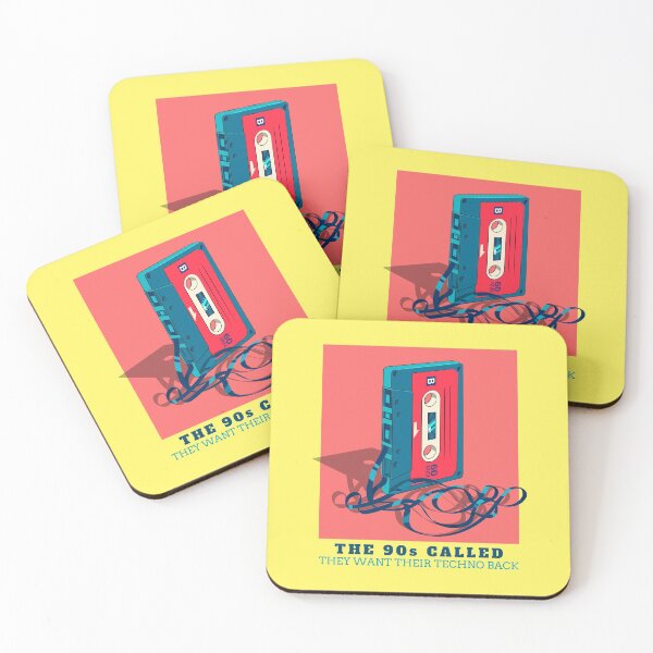 Item preview, In Techno We Trust Cassette Tape 90s Rave Music Pink Yellow designed and sold by Sunny Collections.