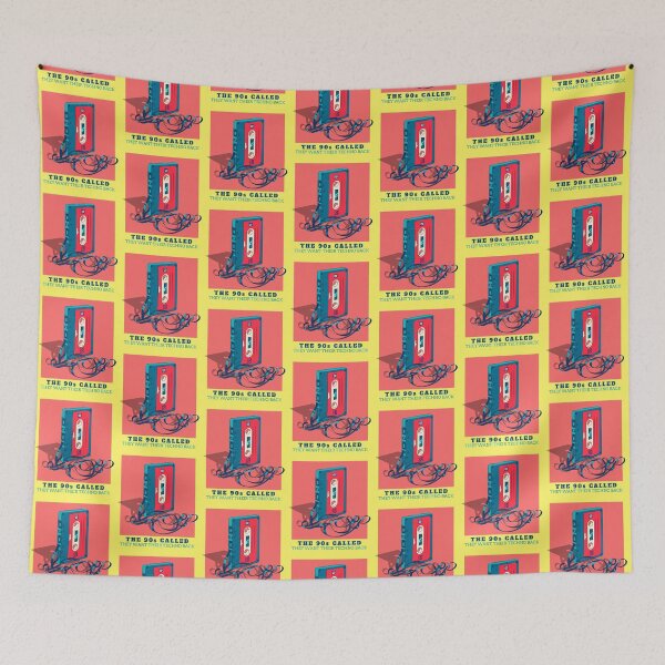 Item preview, In Techno We Trust Cassette Tape 90s Rave Music Pink Yellow designed and sold by Sunny Collections.