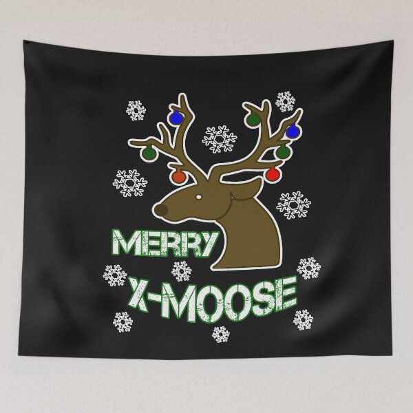 Item preview, Merry X-Moose Reindeer Christmas designed and sold by SharpThreadZ.