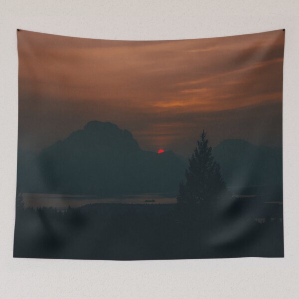 Item preview, Red Sunset Over The Mountains designed and sold by Zurickdesigns.