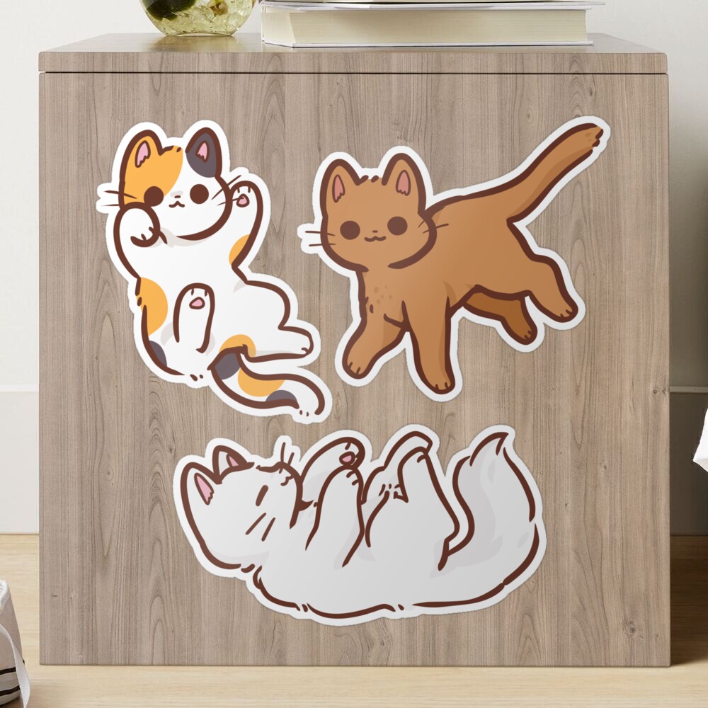 adorable cats Sticker for Sale by lucianavee