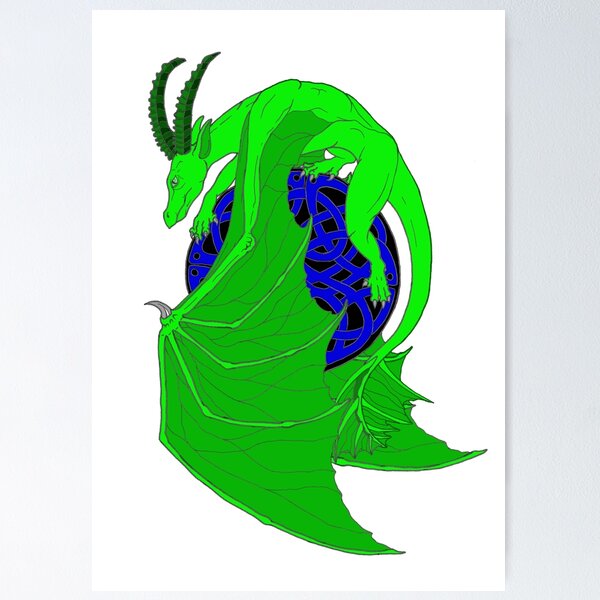 Item preview, Green Celtic Dragon Design designed and sold by TinkerandBone.