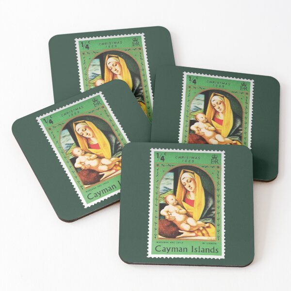 Item preview, Madonna and Child by Alvise Vivarini Vintage Green 1969 Stamp designed and sold by StampCollection.