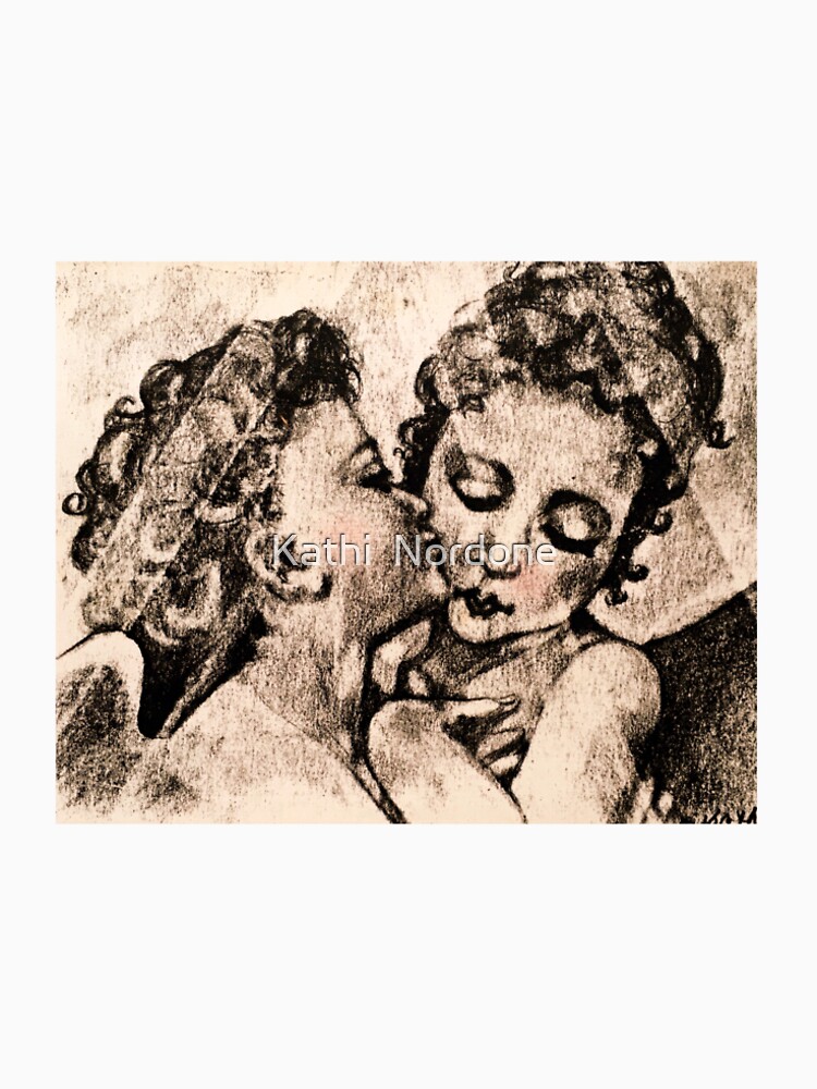 "Angel Kiss" Kathi Nordone Original Sketch 1986 by kathinordone
