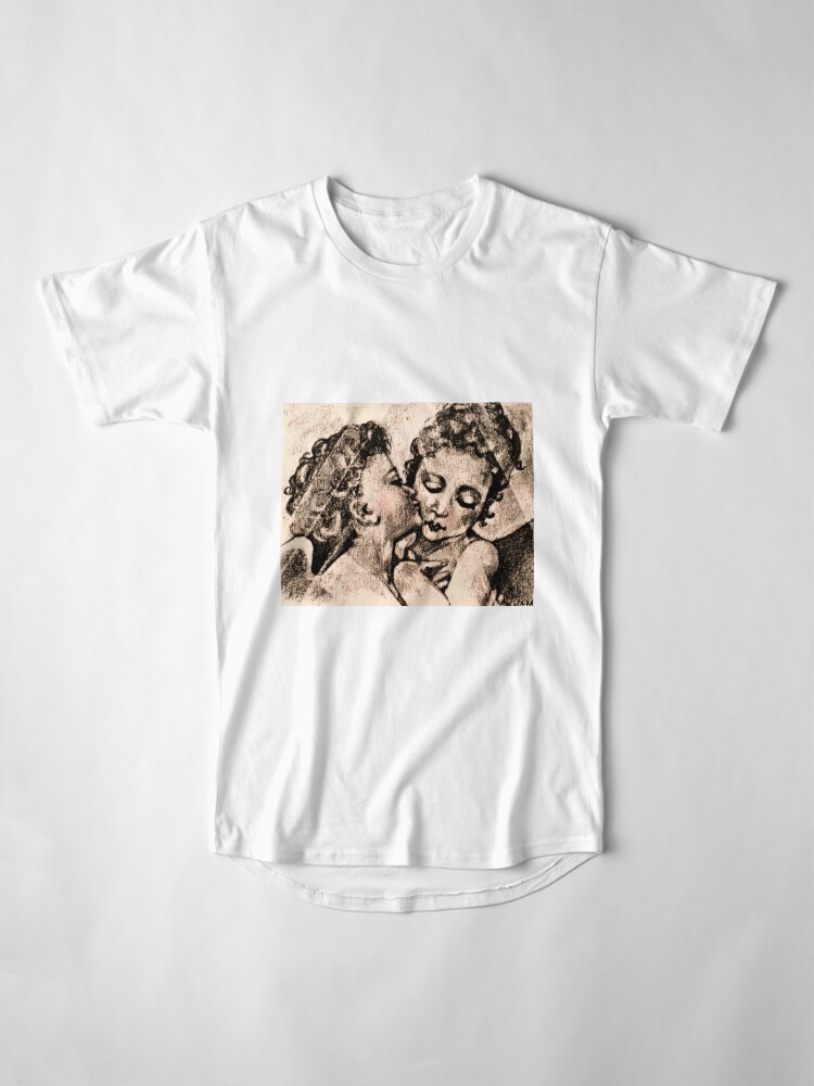 Alternate view of "Angel Kiss" Kathi Nordone Original Sketch 1986 Long T-Shirt