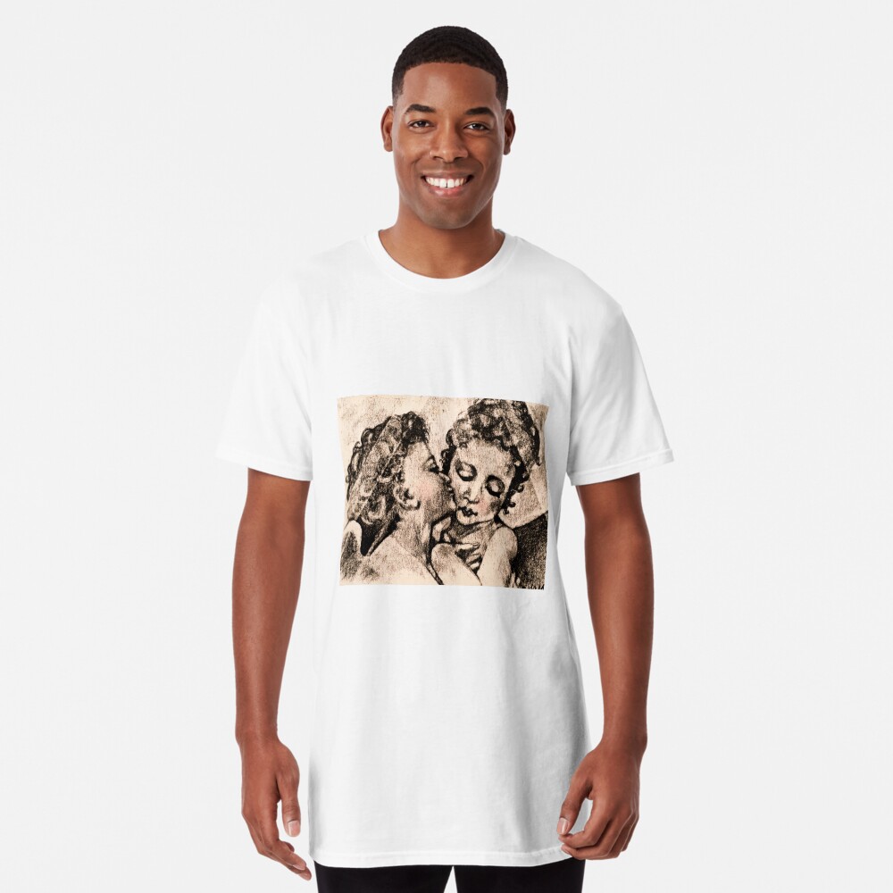 "Angel Kiss" Kathi Nordone Original Sketch 1986 Long T-Shirt