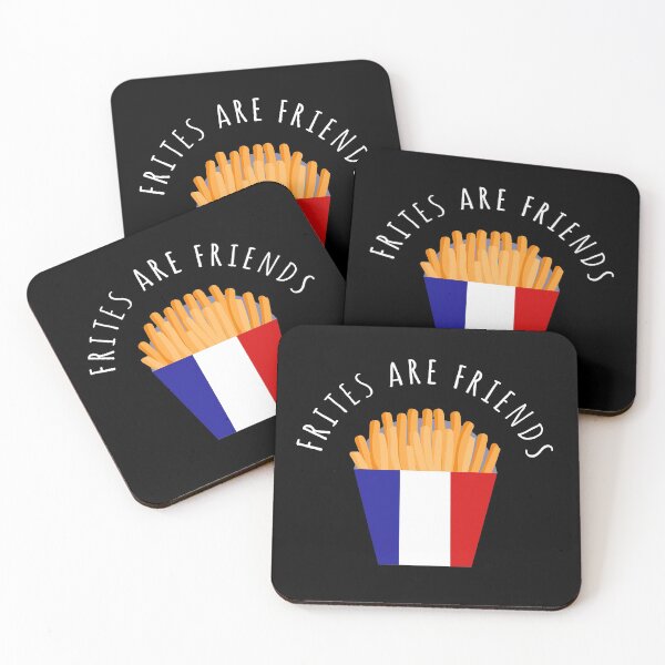 Aperçu de l'œuvre FRITES ARE FRIENDS French Fries Citation française mignonne créée et vendue par a-little-ink.