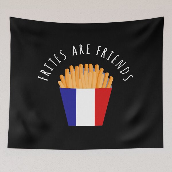 Aperçu de l'œuvre FRITES ARE FRIENDS French Fries Citation française mignonne créée et vendue par a-little-ink.
