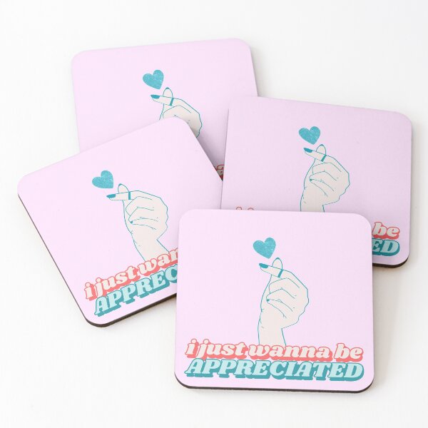 Item preview, I Just Wanna Be Appreciated Cute K-Pop Finger Heart Pastel Pink designed and sold by Sunny Collections.