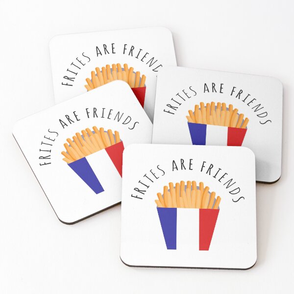 Aperçu de l'œuvre FRITES ARE FRIENDS French Fries Citation française mignonne créée et vendue par a-little-ink.