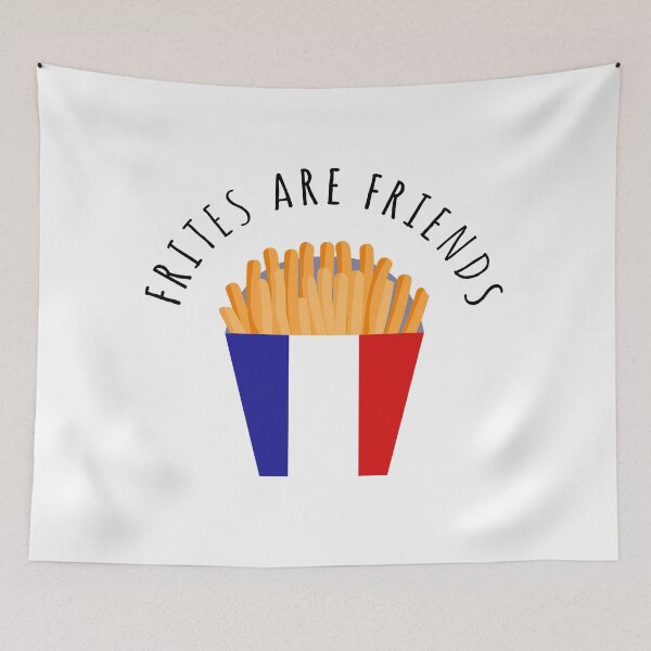 Aperçu de l'œuvre FRITES ARE FRIENDS French Fries Citation française mignonne créée et vendue par a-little-ink.