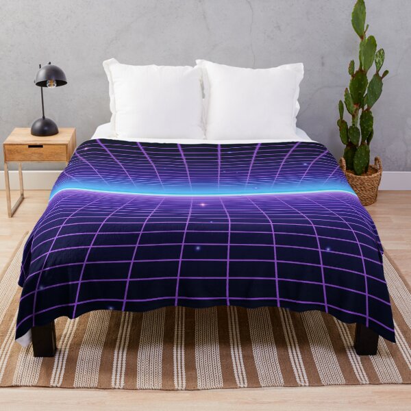 Future Synthwave Horizon Throw Blanket