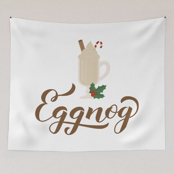 Item preview, Eggnog calligraphy lettering and glass of Christmas drink	 designed and sold by LaBelezoka.