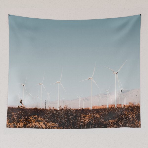 Item preview, Wind turbine in the desert with summer blue sky at Kern County California USA designed and sold by Mrvell.