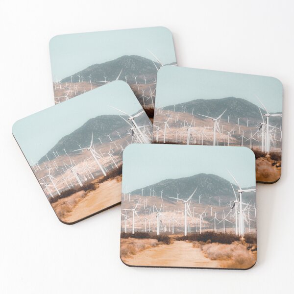 Item preview, Wind turbine in the desert with mountain background at Kern County California USA designed and sold by Mrvell.