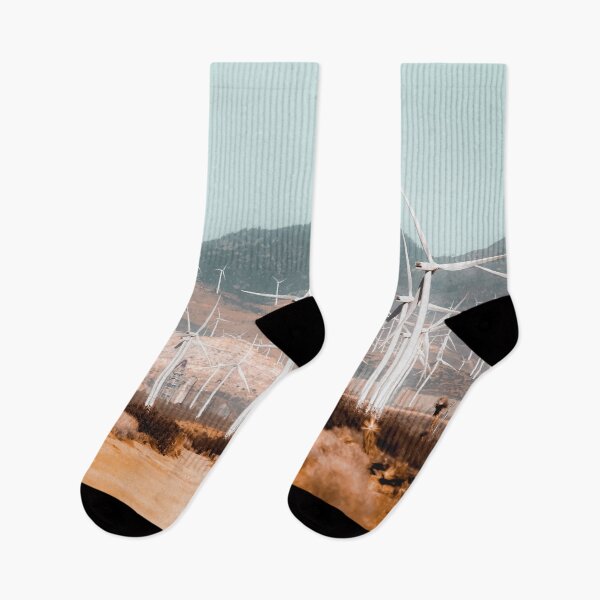 Item preview, Wind turbine in the desert with mountain background at Kern County California USA designed and sold by Mrvell.