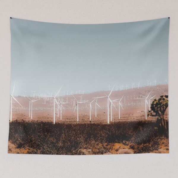 Item preview, Wind turbine in the desert with blue sky at Kern County California USA designed and sold by Mrvell.