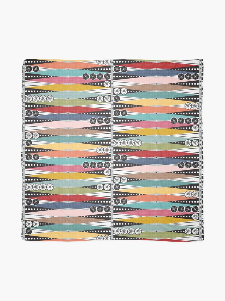 Alternate view of Mid Century Modern ~ Atomic Age Backgammon Scarf