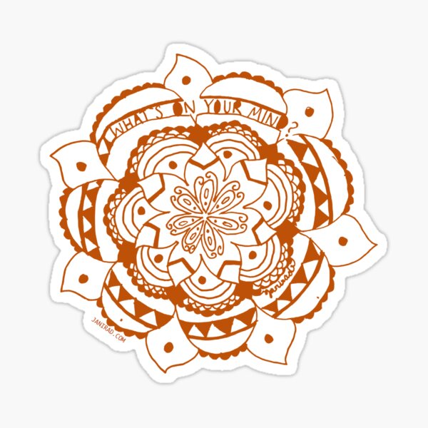 What's On Your Mind Red/White Kolam Sticker