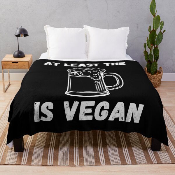 Item preview, AT LEAST THE BEER IS VEGAN Funny Vegan Quote designed and sold by a-little-ink.