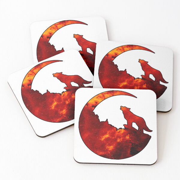 Item preview, Red Wolf Moon Fire Art designed and sold by zeliche mohammed.