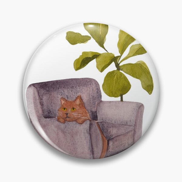 Item preview, Kitty Cat on an Armchair with a Houseplant aka Heaven designed and sold by naptimepress.