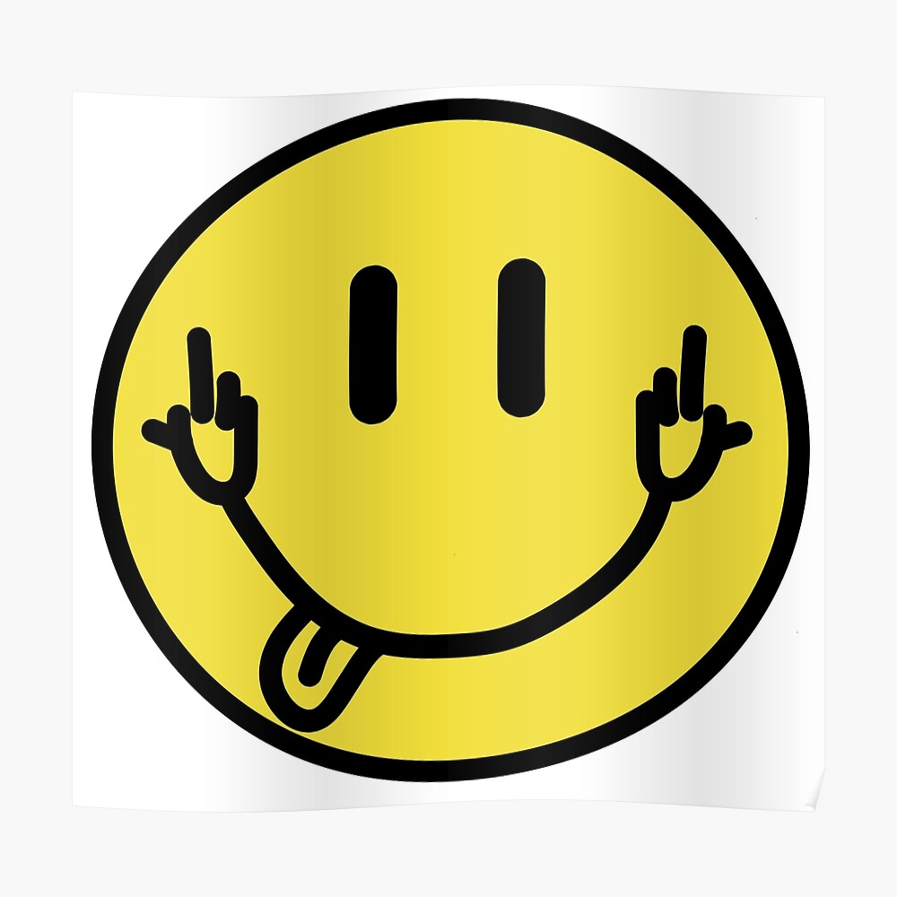 Smiley Face Flip Off Sticker By Personifyco Redbubble