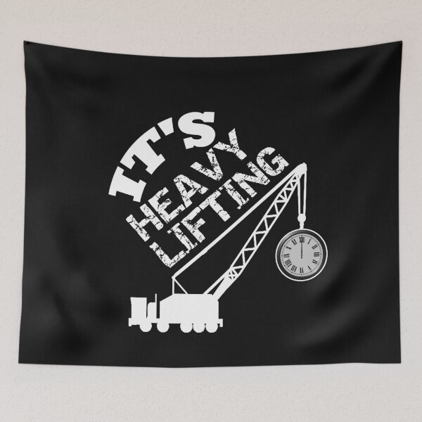 Item preview, It's Heavy Lifting Time-construction crane truck lifting clock designed and sold by SharpThreadZ.
