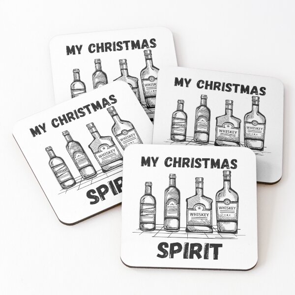 Item preview, MY CHRISTMAS SPIRIT WHISKEY Funny Christmas Quote designed and sold by a-little-ink.