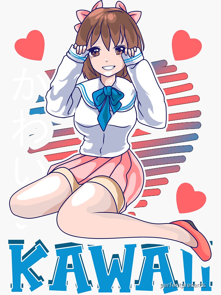 Kawaii Senpai Anime Girl Japanese Cute Manga Waifu Sticker For Sale By Perfectpresents Redbubble 8501