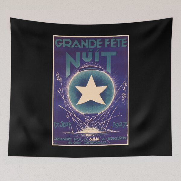 Item preview, retro classic Grande Fete du Nuit poster designed and sold by CorasPosters.