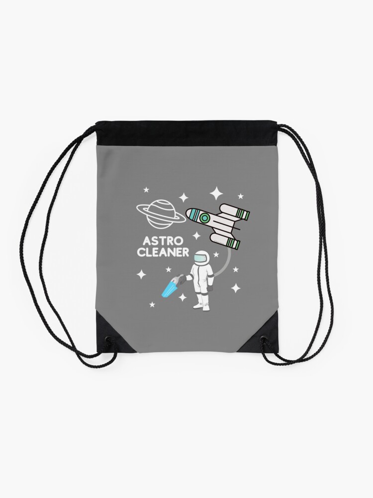 Thumbnail 2 of 3, Drawstring Bag, Astro Cleaner Vacuum Funny Housekeeping Lady Gifts designed and sold by SavvyCleaner.