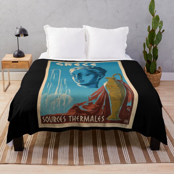 Item preview, retro classic Grece Sources Thermales poster designed and sold by CorasPosters.