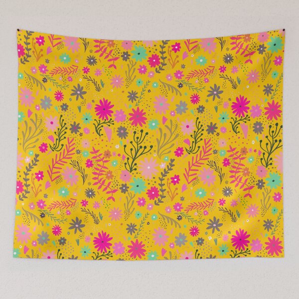 Item preview, Yellow ditsy floral designed and sold by Kamaloca.