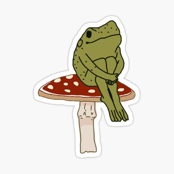 frog on mushroom  Sticker