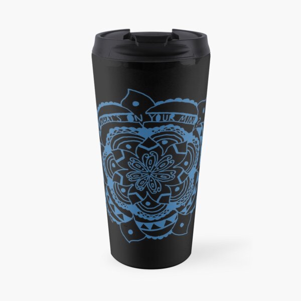What's On Your Mind Blue/Black Kolam Travel Mug