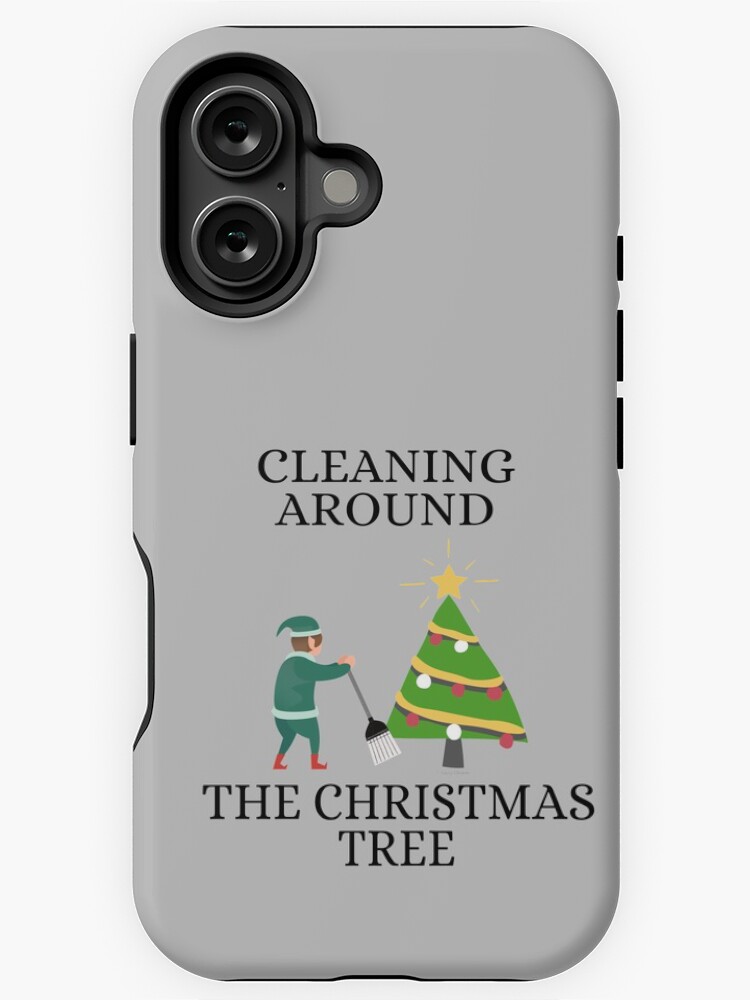Thumbnail 1 of 4, iPhone Case, Cleaning Around The Christmas Tree Housekeeping Humor designed and sold by SavvyCleaner.