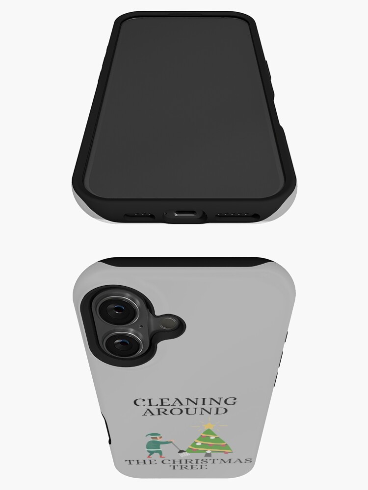 Thumbnail 3 of 4, iPhone Case, Cleaning Around The Christmas Tree Housekeeping Humor designed and sold by SavvyCleaner.