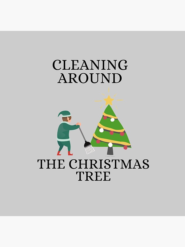 Thumbnail 5 of 5, Coasters (Set of 4), Cleaning Around The Christmas Tree Housekeeping Humor designed and sold by SavvyCleaner.