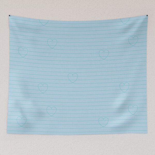 Item preview, Love Notes Hearts Stationery Notepaper Blue designed and sold by Cecilia Mok.