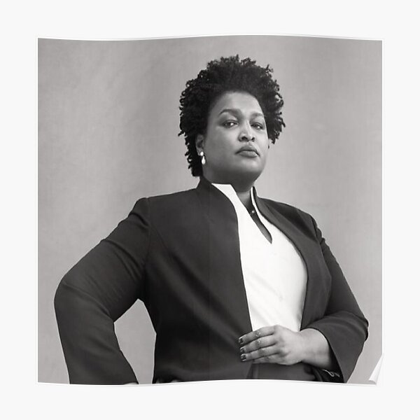 stacey abrams Black & White Photo Poster