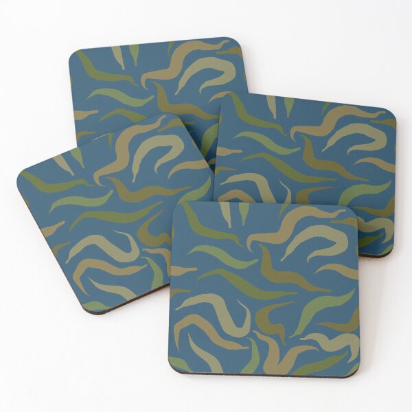 Item preview, Green Worms Teal Background designed and sold by Miranda Benson.
